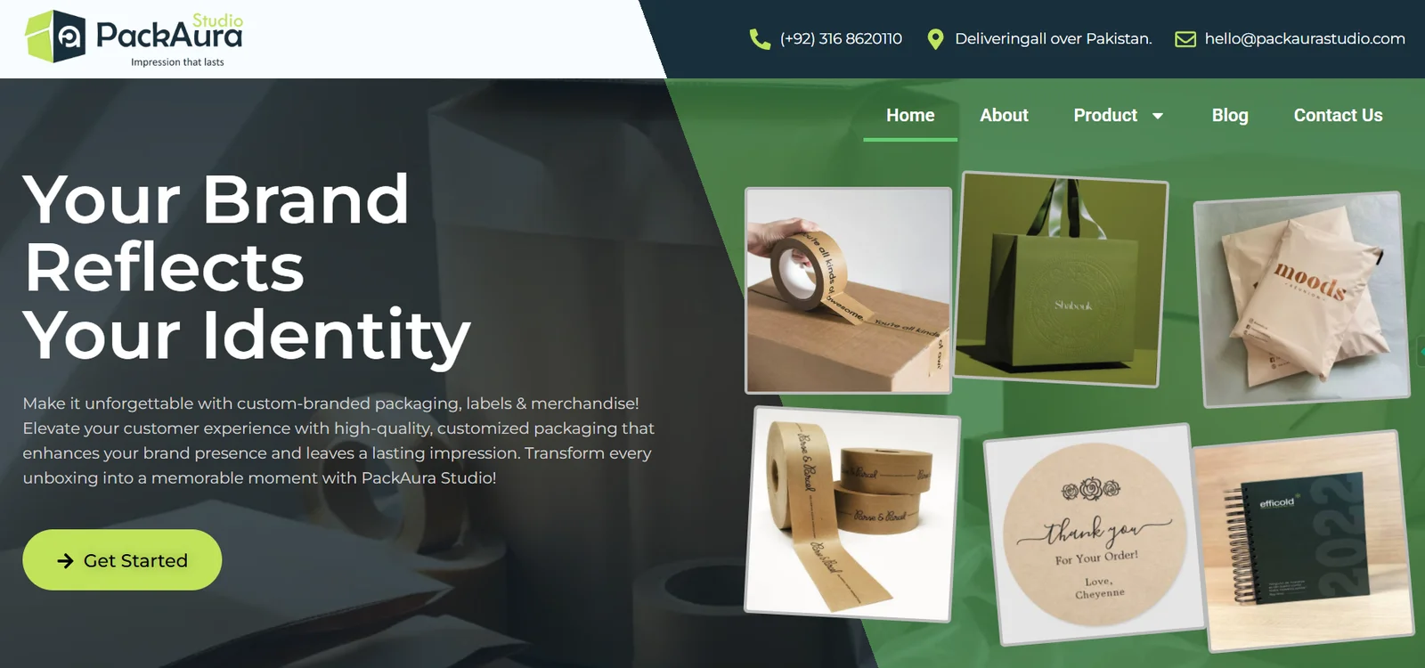 PackAura Studio - Web Development Case Study - Spire Tech Solution